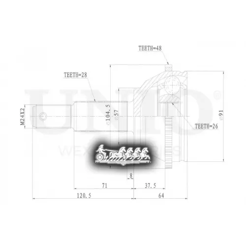 Шрус Ford Transit 00- Внеш. UNIO 