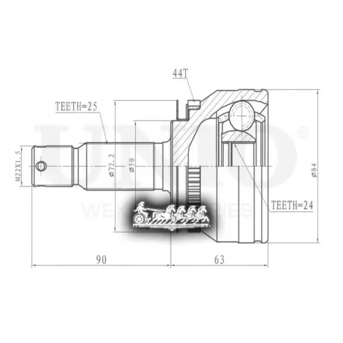 Шрус Kia Cerato 04- Внеш. UNIO 