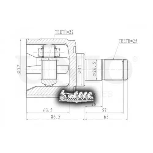 Шрус Hyundai Elantra/Accent 00- Внутр. UNIO 