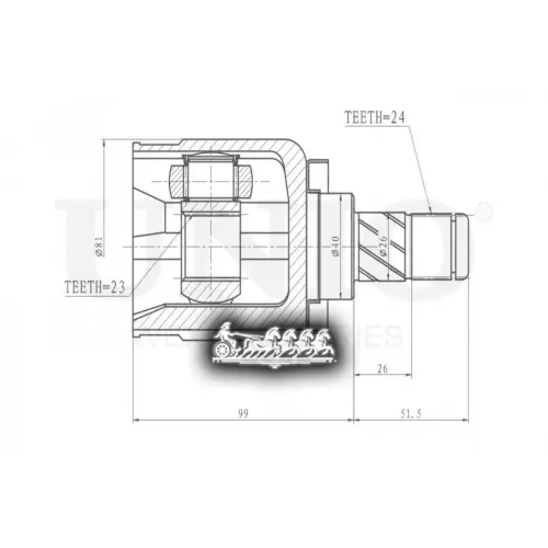 Шрус Nissan Primera 01- Внутр. UNIO 
