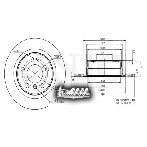 Диск Тормозной Bmw 1(F20) Задн. UNIO 