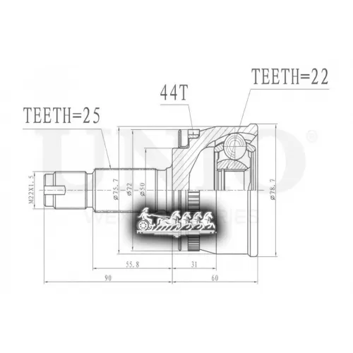 Шрус Kia Cerato 04- Внеш. UNIO 