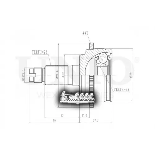 Шрус Mazda 6 02- Внеш. UNIO 