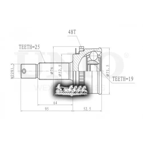 Шрус Hyundai Getz 05- Внеш. UNIO 
