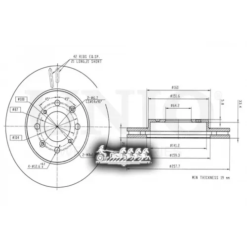 Диск Тормозной Honda Jazz/City 03- Перед. UNIO 