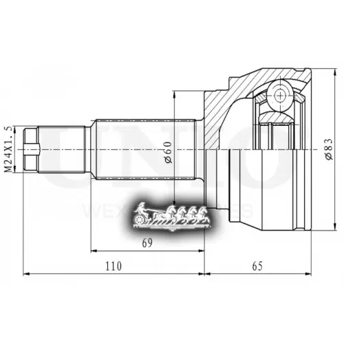 Шрус Ssangyong Kyron/Rexton 01- Внеш. UNIO 