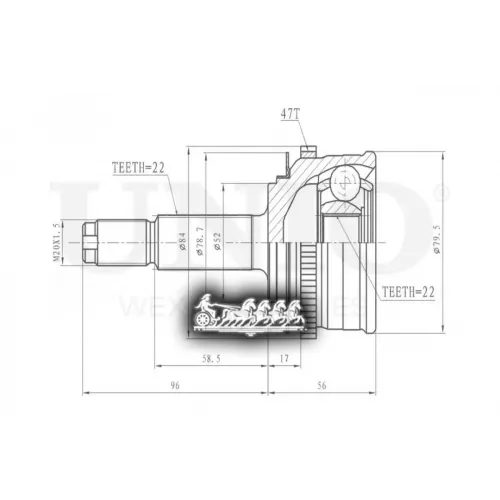 Шрус Daewoo Lanos 97- Внеш. UNIO 