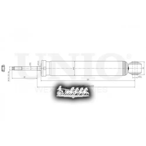 Амортизатор Chery Indis 10- Газ.задн. UNIO 