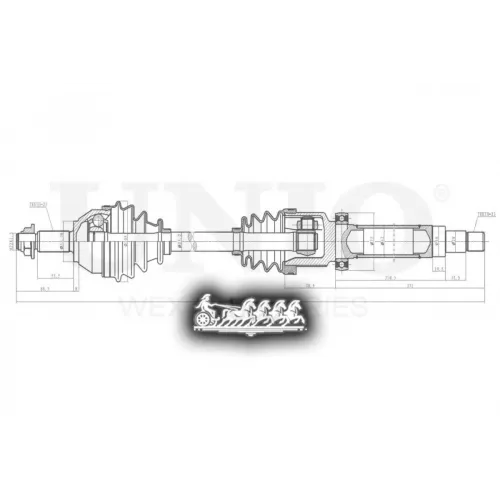 Привод В Сборе Ford Focus 98- Перед.прав. UNIO 