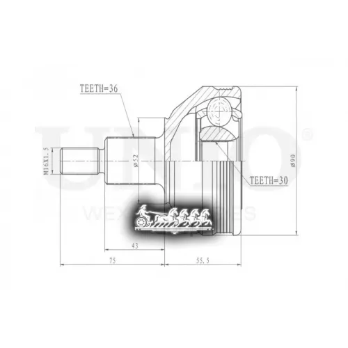 Шрус Vag Polo/Rapid/Fabia 99- Внеш. UNIO 