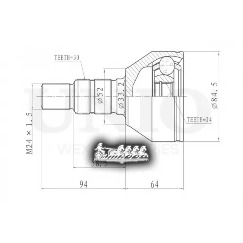Шрус Opel Vectra/Insignia 02- Внеш. UNIO 