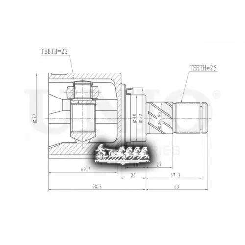 Шрус Nissan Tiida 07- Внутр. UNIO 