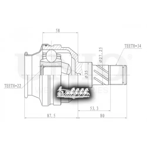 Шрус Chevrolet/Opel Lanos/Kadett 81- Внутр. UNIO 