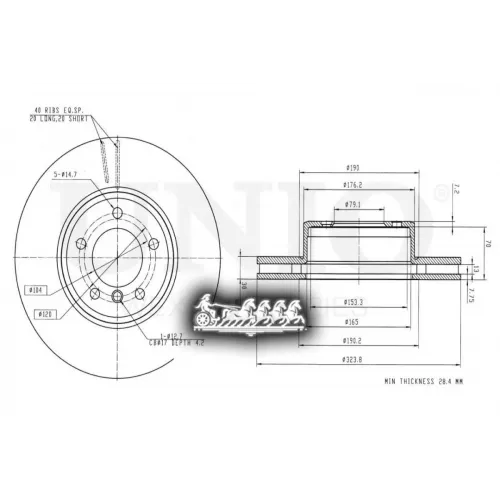 Диск Тормозной Bmw 5(E60) Перед. UNIO 