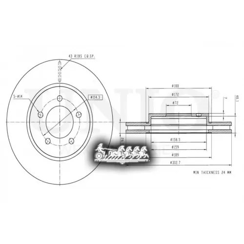 Диск Тормозной Ford/Mazda Maverick/Tribute 00- Перед. UNIO 