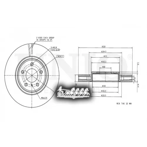 Диск Тормозной Infiniti Fx(S51)/G(V36)/M(Y50/51) 02- Перед. UNIO 