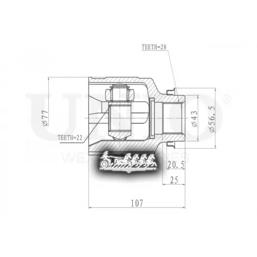 Шрус Kia Cerato 01- Внутр.прав. UNIO 