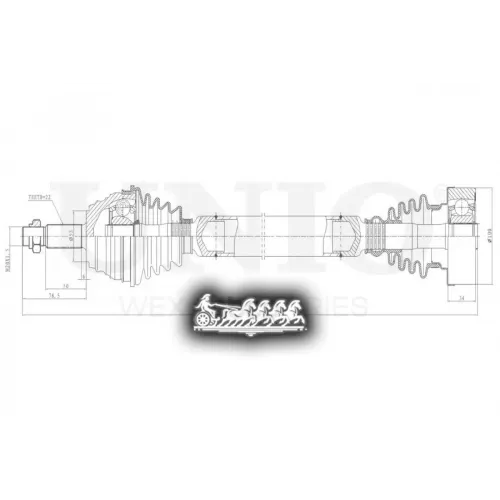 Привод В Сборе Vw Golf/Passat/Vento 88- Перед.прав. UNIO 