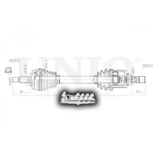 Привод В Сборе Renault Duster/Kaptur 10- Перед.лев. UNIO 