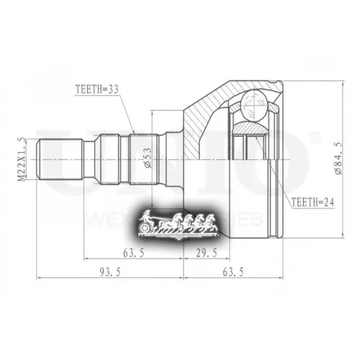 Шрус Opel Astra/Zafira 04- Внеш. UNIO 