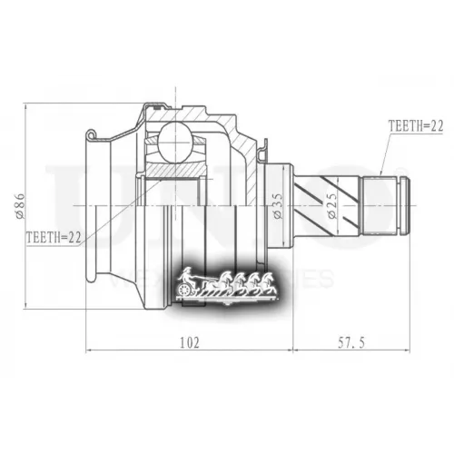 Шрус Opel Astra/Corsa 88- Внутр. UNIO 