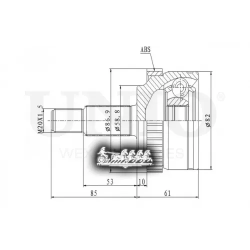 Шрус Renault Scenic/Kangoo 00- Внеш. UNIO 