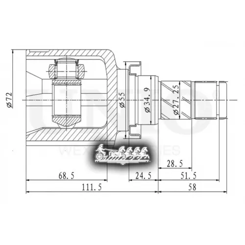 Шрус Mitsubishi Colt 02- Внутр. UNIO 