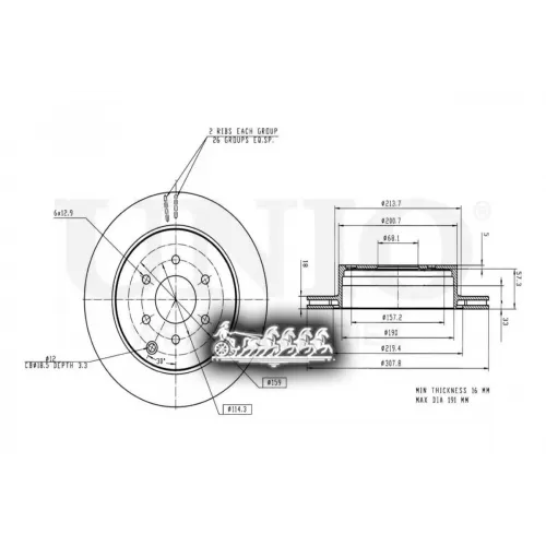 Диск Тормозной Nissan Pathfinder 05- Задн. UNIO 