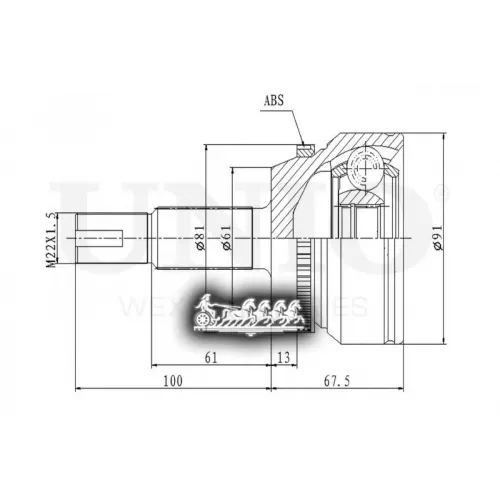 Шрус Toyota Camry 06- Внеш. UNIO 