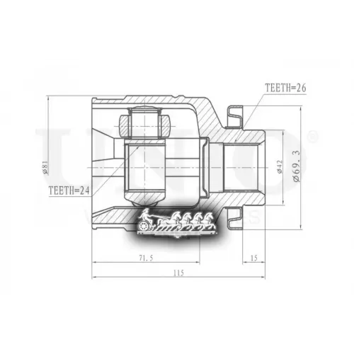 Шрус Kia/Hyundai Sportage/Tucson 04- Внутр. UNIO 