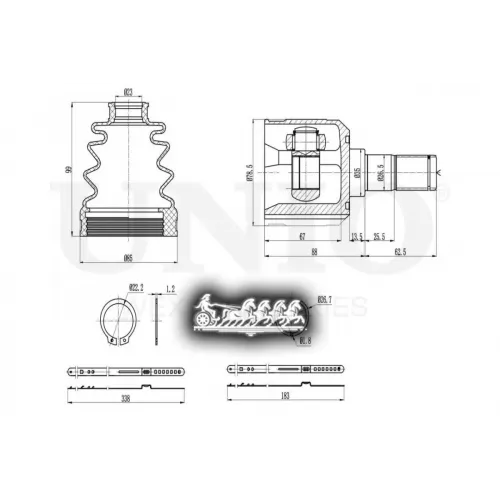 Шрус Hyundai Elantra 95- Внутр. UNIO 