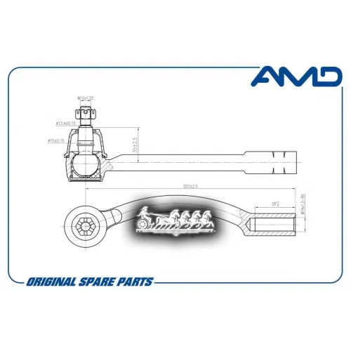 Наконечник Рулевой Тяги Hyundai/Kia Solaris/Rio 10- Лев. AMD 