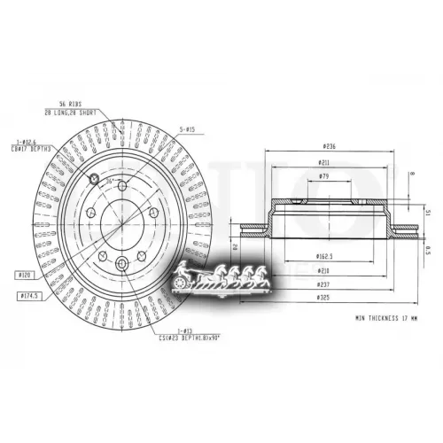 Диск Тормозной Land Rover Range Rover Sport/Discovery 04- Задн. UNIO 