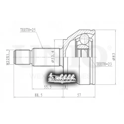 Шрус Ford Focus/Fusion 98- Внеш. UNIO 