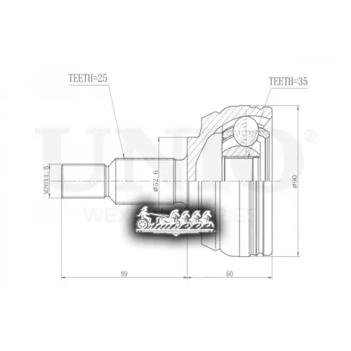 Шрус Renault/Nissan Duster/Terrano 10- Внеш. UNIO 