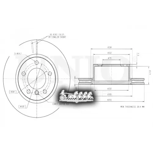 Диск Тормозной Bmw 3(E90) Перед. UNIO 