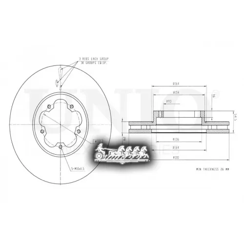 Диск Тормозной Ford Transit/Transit Tourneo 06- Перед. UNIO 