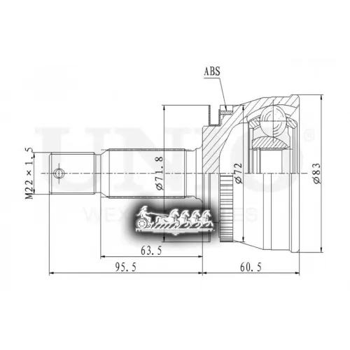 Шрус Hyundai Elantra/Coupe 00- Внеш. UNIO 