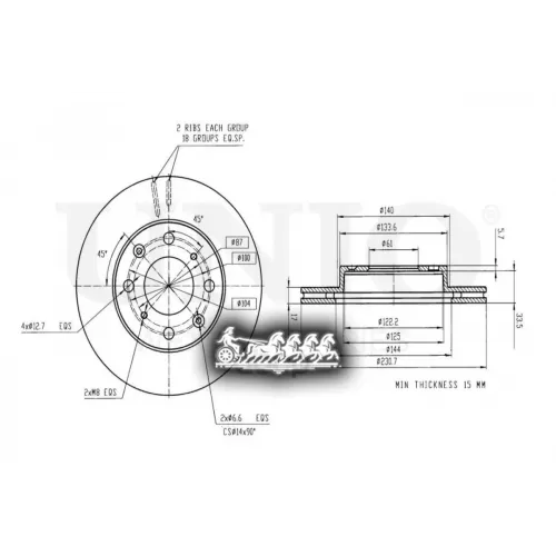 Диск Тормозной Honda Fit/Jazz 01- Перед. UNIO 
