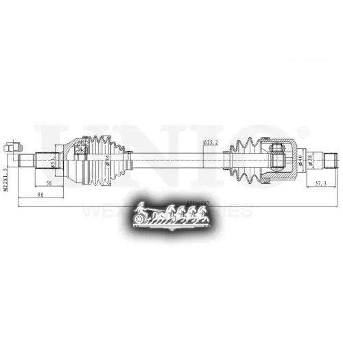 Привод В Сборе Ford Fusion/Fiesta 01- Перед.лев. UNIO 