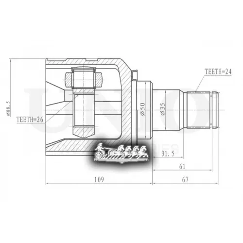 Шрус Toyota Corolla/Avensis 03- Внутр. UNIO 