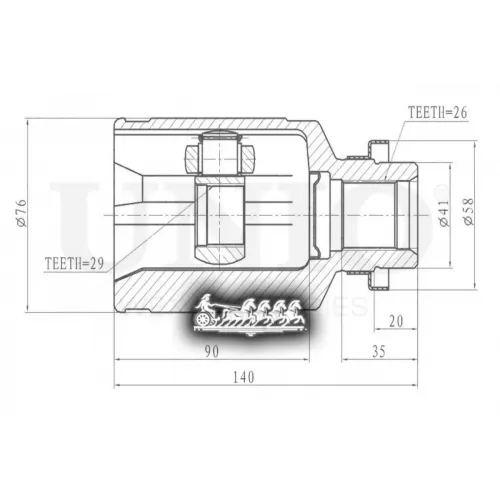 Шрус Mitsubishi Outlander 03- Внутр. UNIO 