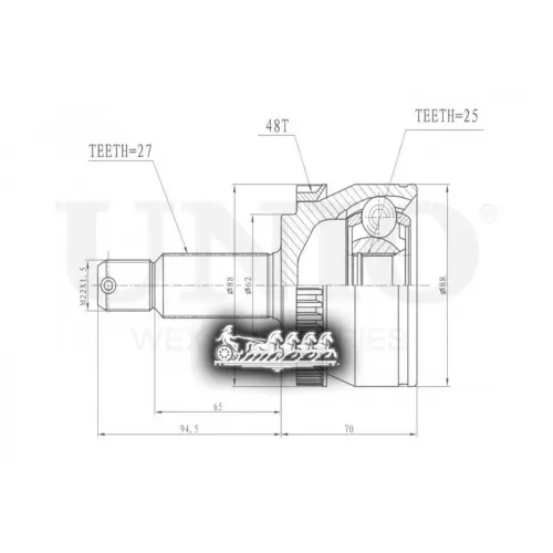 Шрус Kia Sportage 04- Внеш. UNIO 