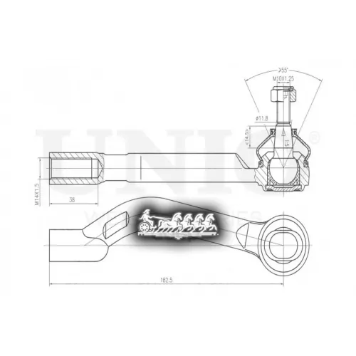 Наконечник Рулевой Тяги Nissan/Renault Qashqai/X-Trail/Koleos 07- Прав. UNIO 