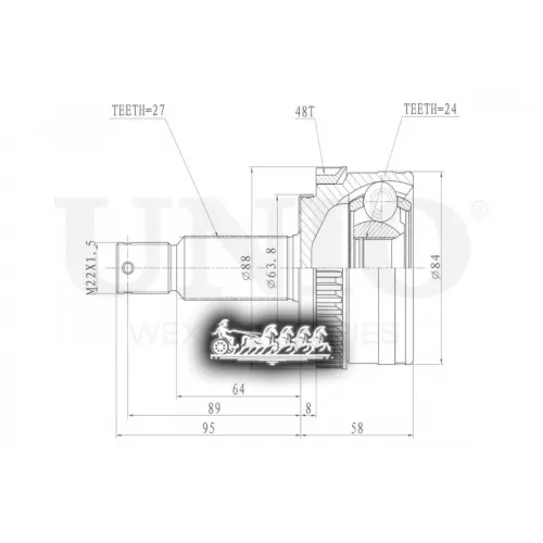 Шрус Kia/Hyundai Sportage/Ix35 10- Внеш. UNIO 