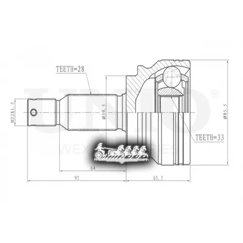 Шрус Mitsubishi Lancer/Asx 10 07- Внеш. UNIO 