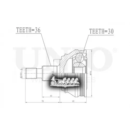 Шрус Vag Passat/Octavia/A3 91- Внеш. UNIO 