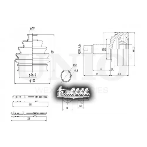 Шрус Lada Kalina 95- Внеш. UNIO 