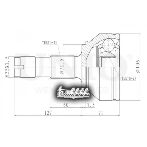 Шрус Psa/Fiat Boxer/Ducato/Jumper 06- Внеш. UNIO 