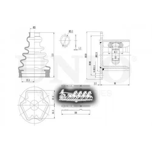 Шрус Vag Golf/Passat/Octavia 03- Внутр. UNIO 